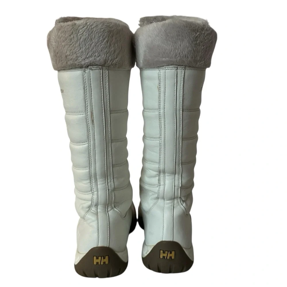 HELLY HANSEN WHITE LEATHER LACE UP HELLY GRIP TECHNOLOGY BOOTS SIZE 7
